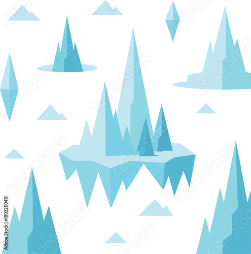 Fantasy jungle canopy pattern with dreamy light