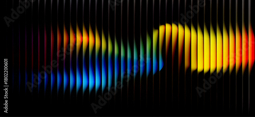 Bright neon light radiates from the center of vertically arranged gradient stripes, offering a sleek and futuristic look for contemporary creative projects.