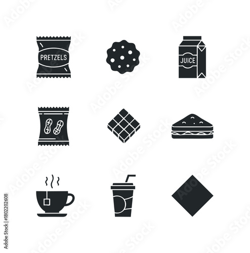 Collection of simple food and drink icons