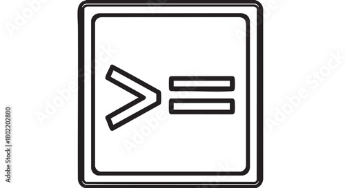 ## **1. Greater than or equal sign outline icon vector**
