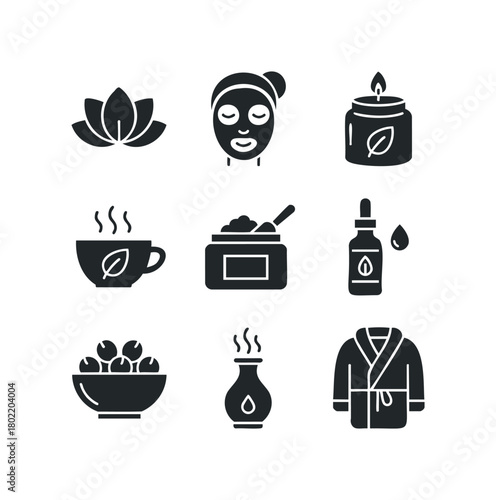 Spa and Wellness Icons Set