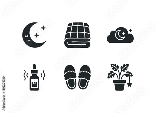 Comfort icons depicting sleep and relaxation
