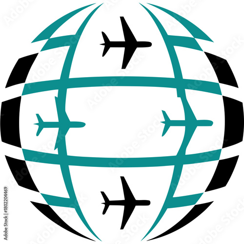 Live Flight Tracking Globe SVG