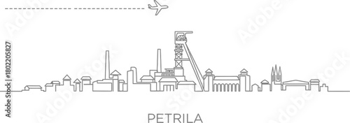 Petřila Cityscape with Airplane Icon