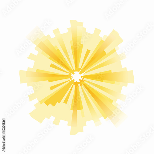 Radiant geometric explosion emanating light golden tones abstract illustration