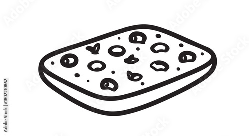 ## **37. Focaccia bread outline icon vector**
