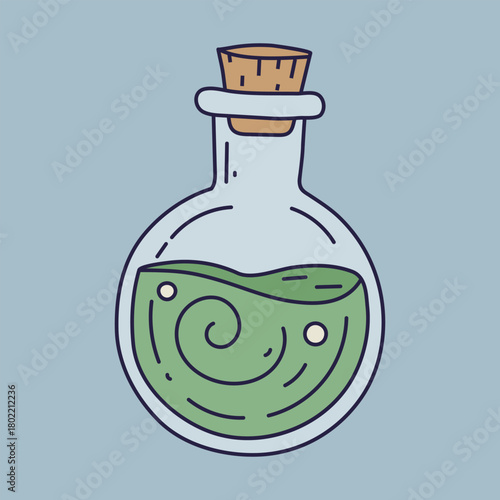 Green Magic Potion Bottle