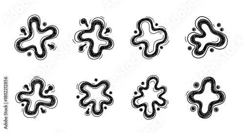 Hand drawn abstract liquid shapes collection for creative designs