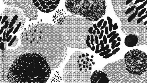 Trendy Abstract Defect Shapes with Dust Grain Grunge Texture