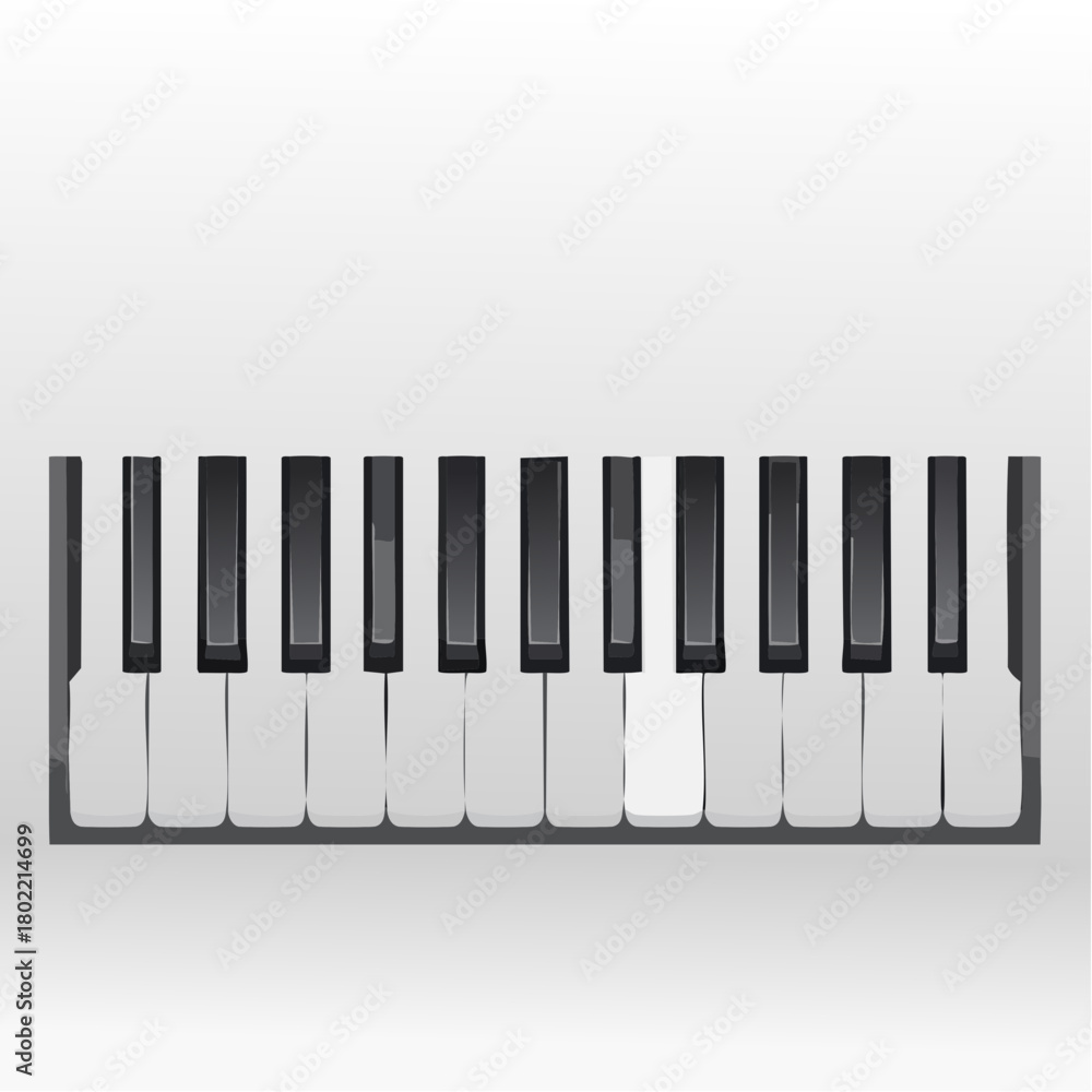 Fototapeta premium Minimalist digital illustration of piano keys on a neutral background suggesting musical expression