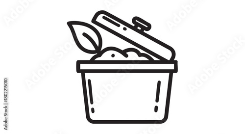 ## **29. Compost bin outline icon vector**
