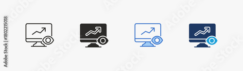 monitor icon multiple style collection