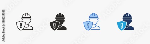 Caution icon multiple style collection