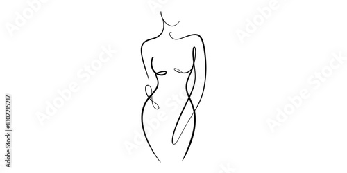 a graceful female form, highlighting curves, elegance, and artistic expression in simple abstract style.