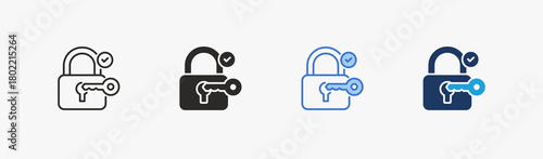 Lock icon multiple style collection