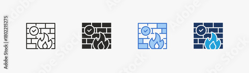 Firewall icon multiple style collection