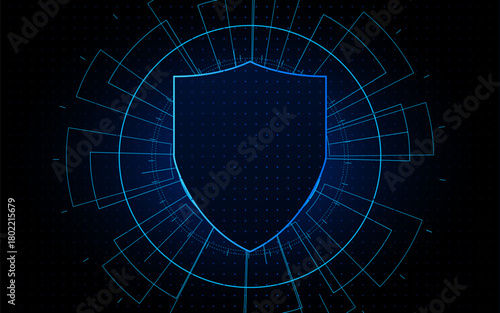 Cyber security technology concept , Shield With Keyhole icon , personal data , vector illustration.	
