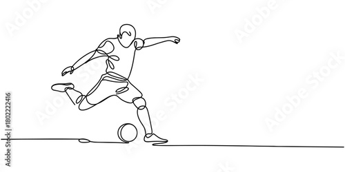an athlete striking a soccer ball, capturing motion, energy, and minimalistic sports design for creative and athletic concepts.