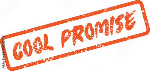 Distressed Orange Rubber Stamp Impression with the Words Cool Promise