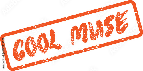 Distressed Orange Stamp with Cool Muse Text for Graphic Design Projects
