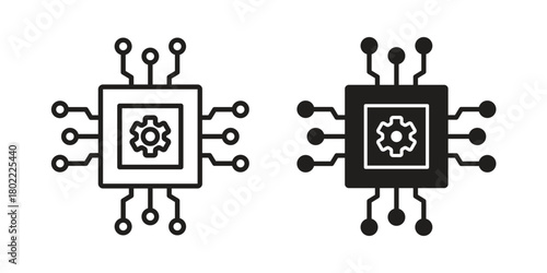 AI chip icon for web, app, infographic.