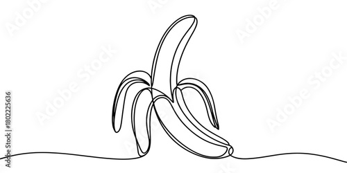 a peeled banana, ideal for concepts of healthy food, fruit nutrition, minimal art, and organic produce.