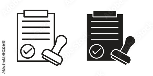 Approved document icon for web, app, infographic.