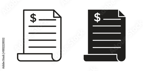 Bank statement icon for web, app, infographic.