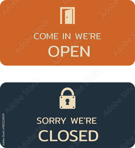 Open and Closed Signs - Business Hours Status Indicators