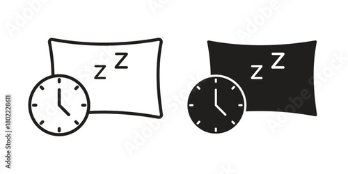 Bedtime icon for web, app, infographic.