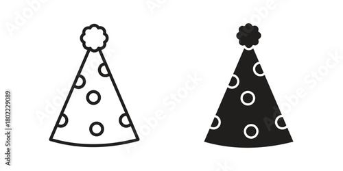 Birthday hat icon for web, app, infographic.