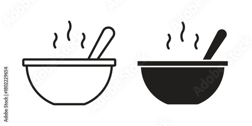 Bowl of soup icon for web, app, infographic.