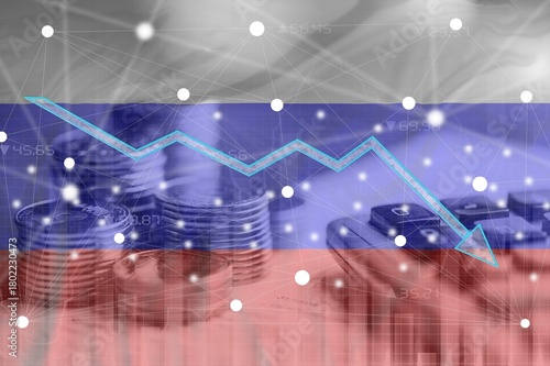 Strong economic crisis in Russia concept.