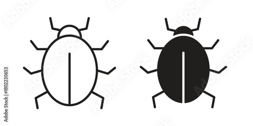 Bug icon for web, app, infographic.