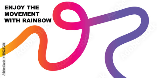 Abstract rainbow ribbon swirl enjoy the movement with rainbow