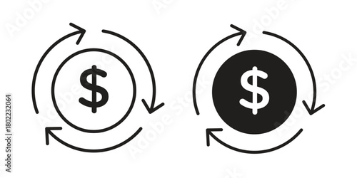 Cash flow icon for web, app, infographic.