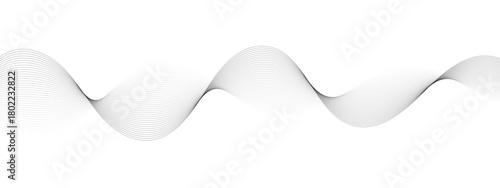 Modern abstract sound wave graphic flowing with dynamic movement and white background