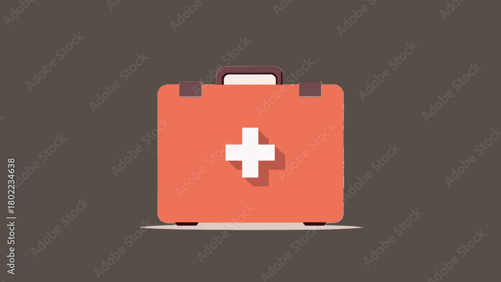 Obraz premium Simple First Aid Kit Medical Icon Vector