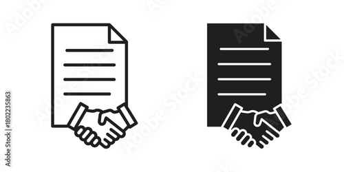 Contract icon for web, app, infographic.