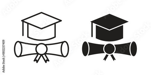 Degree icon for web, app, infographic.