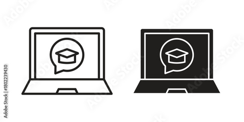 E-learning icon for web, app, infographic.