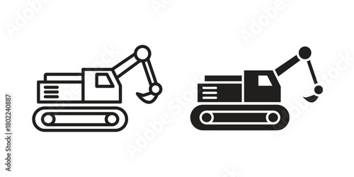Excavator icon for web, app, infographic.