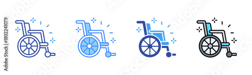 Wheelchair Icon, Multi Styles Icon Set