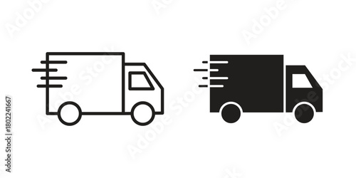 Fast shipping delivery truck icon for web, app, infographic.