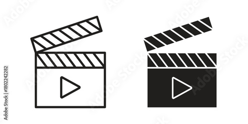 Film clapperboard icon for web, app, infographic.