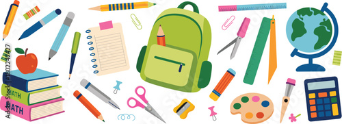 Back to School Supplies and Stationery Assortment backpack