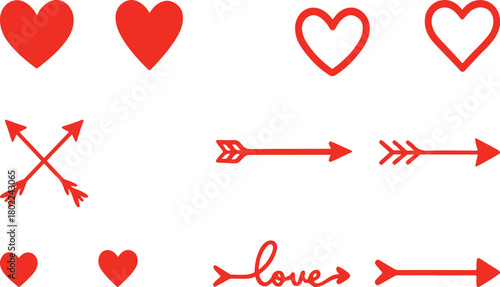 Red Heart with Arrow – Romantic Love Symbol Vector Illustration.