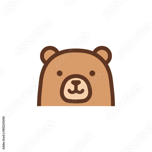 Adorable bear face looking forward