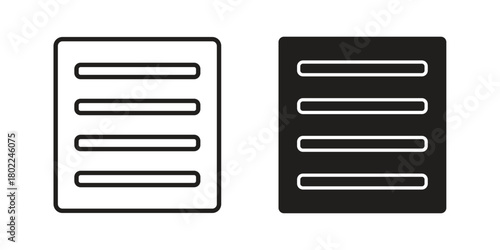 Hamburger menu icon for web, app, infographic.
