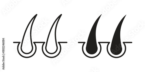 Hair icon for web, app, infographic.